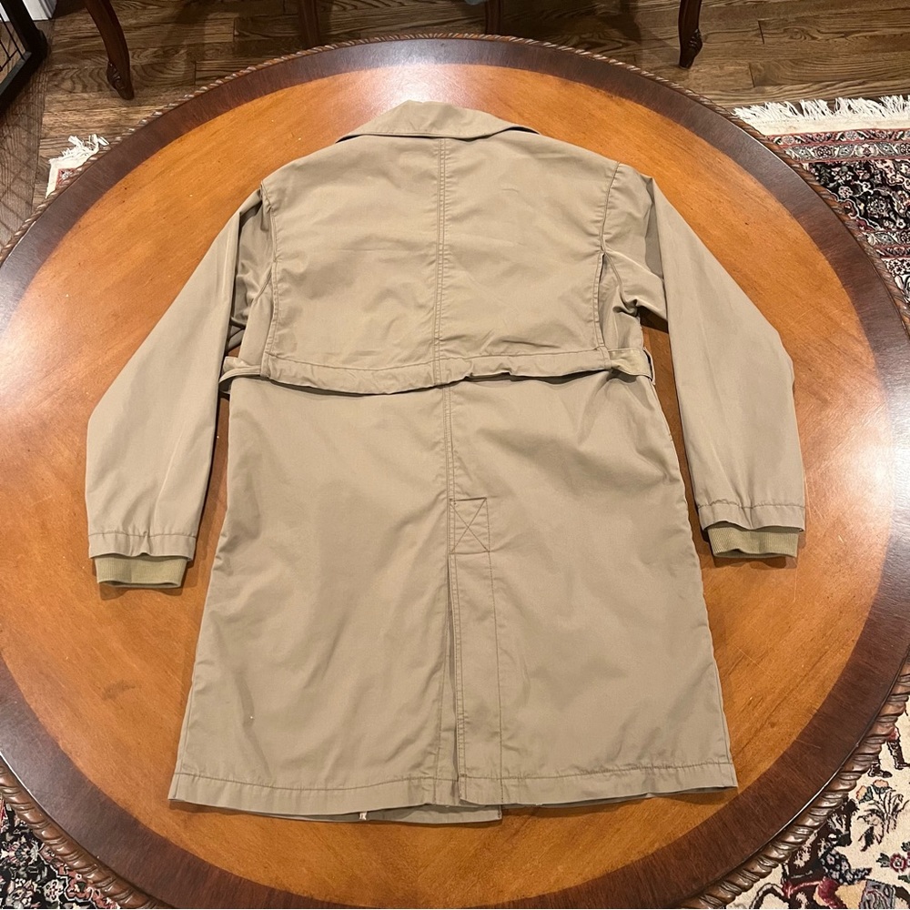 Pilcro x Anthropologie Utility Trench Coat Moss Belted XS Double Breasted Crop - Picture 5 of 15